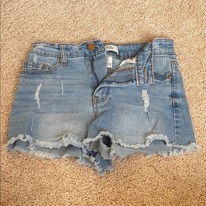 Forever 21 Light Blue Distressed Jean Shorts